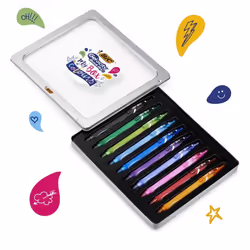 BIC My Box Of Colours Stylos rétractables à encre gel Noir, Bleu, Vert, Orange, Rose, Violet, Rouge, Turquoise 10 pièce(s)