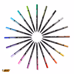 BIC 972135 stylo-feutre Fin/moyen Noir, Bleu, Marron, Vert, Bleu clair, Vert clair, Orange, Rose, Violet, Rouge, Jaune