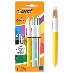 BIC 987811, Stylo à bille rétractable avec clip, 3 pièce(s)