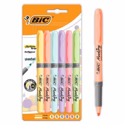 BIC 992561, 6 pièce(s), Bleu clair, Vert clair, Orange clair, Rose clair, Violet, Jaune, Pointe biseautée, Couleurs assorties ...