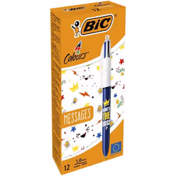 BIC 992563, Clip, Stylo à bille multifonctions, Rechargeable, Noir, Bleu, Vert, Rouge, 12 pièce(s), Moyen