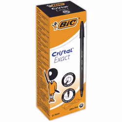 BIC Cristal Exact, Clip, Stylo à bille, Noir, 20 pièce(s), Ultra-fin