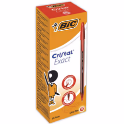 BIC Cristal Exact, Clip, Stylo à bille, Rouge, 20 pièce(s), Ultra-fin