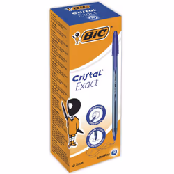 BIC Cristal Exact, Clip, Stylo à bille, Bleu, 20 pièce(s), Ultra-fin