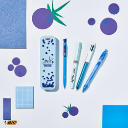 BIC Summer Blue Box Noir, Bleu, Vert, Rouge Stylo à bille rétractable avec clip 5 pièce(s)