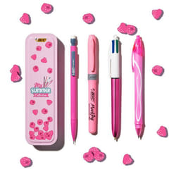 BIC Summer Pink Box Noir, Bleu, Vert, Rouge Stylo à bille rétractable avec clip 5 pièce(s)
