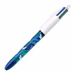 Stylo bille BIC 4 couleurs Botanical pointe moyenne retractable