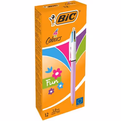 BIC 503815, Clip, Stylo à bille rétractable avec clip, Vert, Rose, Violet, Turquoise, 12 pièce(s)