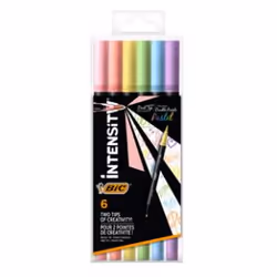 BIC Intensity Dual tip, 6 pièce(s), Bleu clair, Vert clair, Rose clair, Pêche, Violet, Jaune, Pointe du marqueur, Multicolore ...