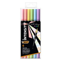 BIC Intensity Dual tip marqueur 6 pièce(s) Pointe du marqueur Bleu clair, Vert clair, Rose clair, Pêche, Violet, Jaune