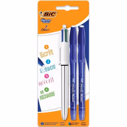 Stylo 4 Couleurs - BIC - Gel-ocity Illusion - 2 Stylos Gel Effaçables - Blister de 3 Stylos