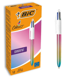 BIC 511034 stylo à bille Noir, Bleu, Vert, Rouge Stylo à bille rétractable avec clip Moyen 12 pièce(s)