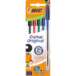 BIC 516346 stylo à bille Noir, Bleu, Vert, Rouge Moyen 5 pièce(s)