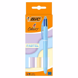 Coffret 3 Stylos Bille BIC 4 couleurs Pastel retractable