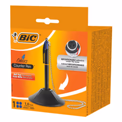 BIC 527507, Clip, Stylo à bille rétractable par rotation, Bleu, 1 pièce(s), Moyen