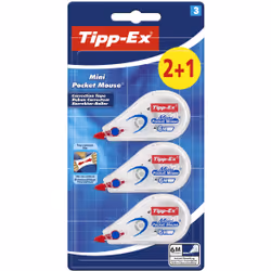 TIPP-EX Mini Pocket Mouse Blister 2+1, Blanc, 6 m, 1 cm, 100 mm, 20 mm, 197 mm