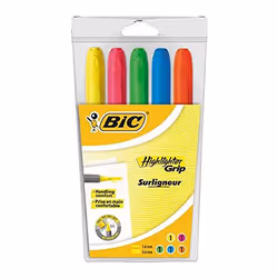 BIC Highlighter Grip, 5 pièce(s), Multicolore, Multicolore