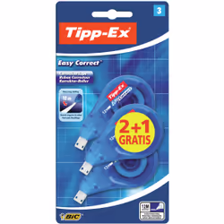 TIPP-EX Easy Correct 12m Blister 2+1, Bleu, 12 m, 8 mm, 80 mm, 40 mm, 197 mm