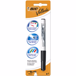BIC Velleda 1741 Bl 1 Noir, 1 pièce(s), Noir, Noir, Blanc, Blanc, Plastique, 1,4 mm