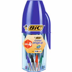 BIC 929081, Clip, Stylo à bille, Noir, Bleu, Vert, Rouge, 20 pièce(s)