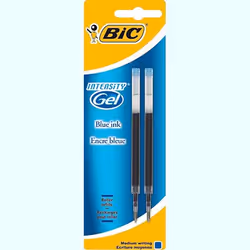 BIC Reaction Gel, x2, Bleu, Moyen, Noir, Plastique, Acier inoxydable, Stylo à bille
