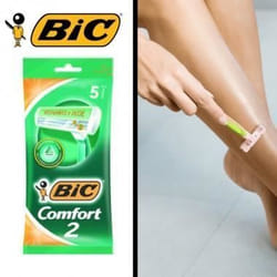 Rasoirs jetables - BIC - Comfort 2 - 5 unités - Enrichis en vitamines - Pour homme