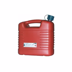 Bidon de 10 L en matière synthétique. Bidon d'essence en polyéthylène rouge antichoc (HDPE) avec FLA. Le tuyau flexible en po ...