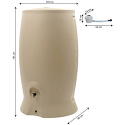 Récupérateur d'eau 1000 Litres beige + Kit Collecteur universel - recup'o EDA