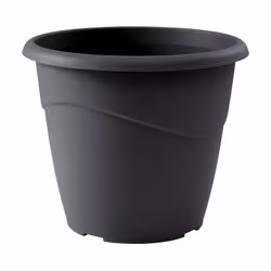 Description générale Pot rond non percé en polypropylène, idéal pour le jardin et la maison. Sa couleur gris anthracite s'int ...