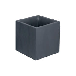 EDA - Jardinière carrée Volcania effet pierre 39,5 x 39,5 x 43,5 cm - 31 l - Gris anthracite