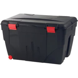 Malle de rangement Trafic - EDA PLASTIQUE - 110 L - Noir et rouge - Couvercle à charnière - 2 roulettes