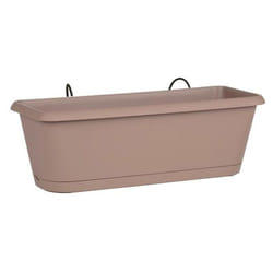 Plastiques - Jardinière Chorus 50 Taupe + Plateau + Support 9.45L - EDA