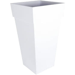 EDA - Plastiques - Vase haut carré Toscane xxl 43.3x43.3x80cm 98L Blanc