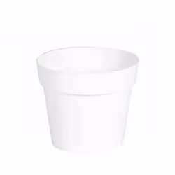 Présentation Pot de fleur intérieur ou extérieur en polyéthylène. Couleur Blanc De marque EDA Plastiques, ce pot est issu d'u ...