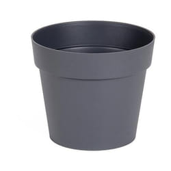 Pot de fleur Toscane Ø13 x 11,7 cm rond - 1,1 litres - gris anthracite EDA