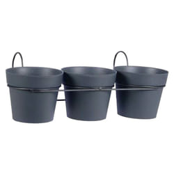 EDA - Lot de 3 pots Ø15cm Toscane Anthracite 47x23x17cm