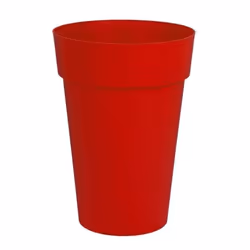 Pot de fleur rond Toscane Ø 46 x H.65 cm - Rouge rubis - Eda