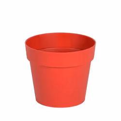 Présentation Pot de fleur intérieur ou extérieur en polyéthylène. Couleur Rouge rubis De marque EDA Plastiques, ce pot est is ...
