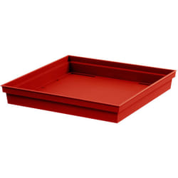 EDA - Soucoupe 32,6 x 32,6 x 4,9 cm pour pot de fleur carré Toscane pop - Rouge Rubis