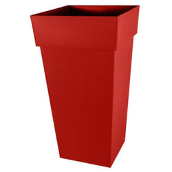 Pot de fleur carré Toscane 43 x H.80 cm - Rouge rubis - Eda