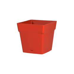 Présentation Pot de fleur avec soucoupe intérieur ou extérieur en polyéthylène.Couleur Rouge Rubis De marque EDA Plastiques,  ...