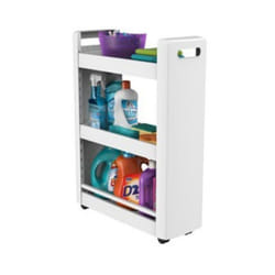 Mobilo Desserte - 3 étagères de rangement modulables - Roulettes multidirectionnelles - 60 x 22 x 79 cm - Blanc - EDA