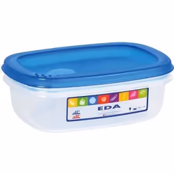 EDA - Boite rectangulaire 0.5l naturel couvercle turquoise