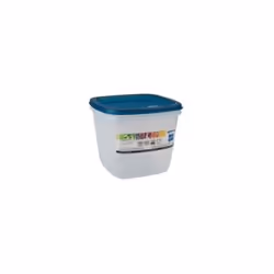 Boite carrée EDA - 2.5 L - naturel - couvercle turquoise acidulé