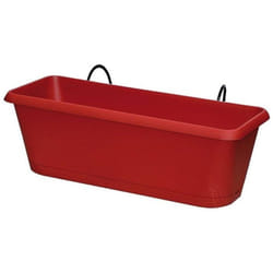 EDA - Jardinière chorus Rouge rubis, 30 x 12 x 11,4 cm, 2,6 l + Support invisible
