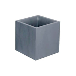 EDA - Jardinière carrée Volcania effet pierre 39,5 x 39,5 x 43,5 cm - 31 l - Gris galet