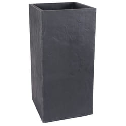 Pot de fleurs carré Haut Volcania - 39,5 x 39,5 x 80 cm - 31 L - Gris anthracite - Eda