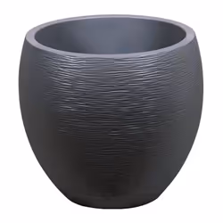 Pot rond EGG GRAPHIT - Matiere : plastique - Contenance : 46L - Dimensions : Ø50x45cm - Coloris : gris anthracite.