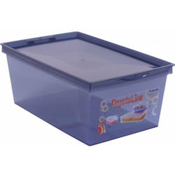 EDA - Boîte de rangement plastique crystaline 34,3 x 21 x 13,2 bleu profond 6 l