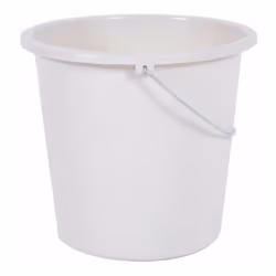 Seau de ménage 10L blanc cérusé Ø28xH.25.5cm.